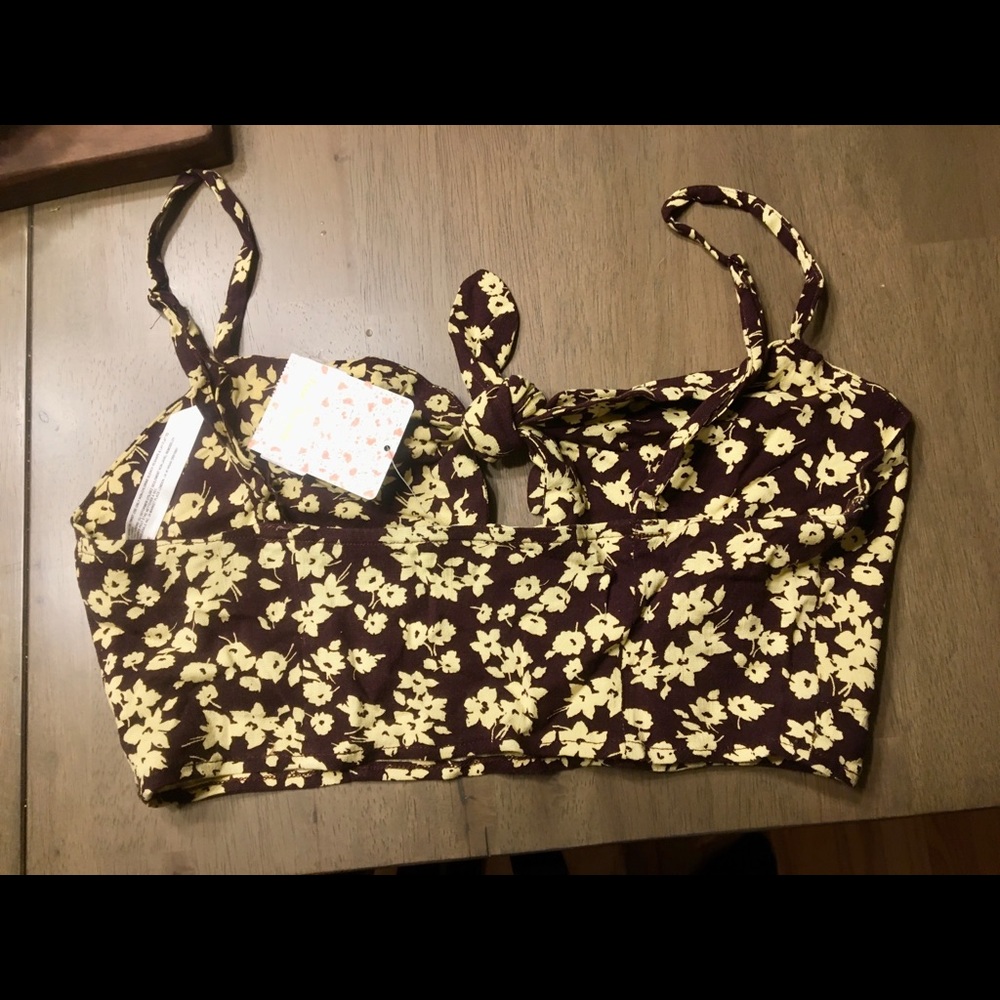 Beautiful NWT Free People floral brami/crop top! - Picture 5 of 8